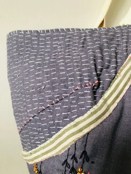 Bag 手縫いのバッグ 布製 トートバッグ スローファッション ハンドメイド 2501 - Billede 6
