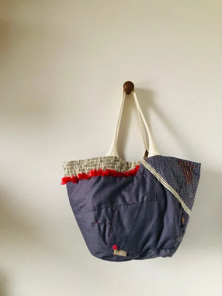 Bag 手縫いのバッグ 布製 トートバッグ スローファッション ハンドメイド 2501