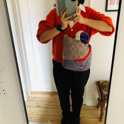Bag 手縫いのバッグ 布製 トートバッグ スローファッション ハンドメイド 2408 - Billede 11