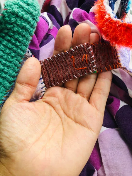 Bag 手縫いのバッグ 布製 トートバッグ スローファッション ハンドメイド 2238 - Billede 6