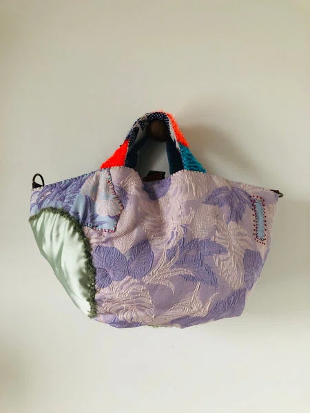 Bag 手縫いのバッグ 布製 トートバッグ スローファッション ハンドメイド 2238 - Billede 7