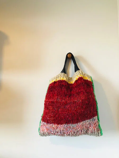 Bag 手縫いのバッグ 手編み トートバッグ スローファッション 手縫い ハンドメイド 2263 - Billede 2