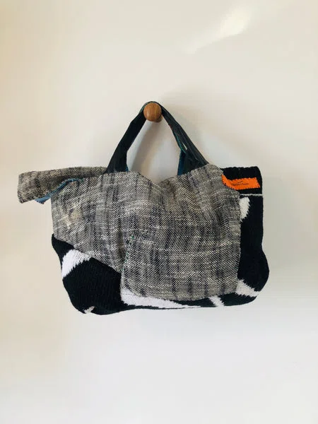 Bag 手縫いのバッグ 布製 トートバッグ スローファッション ハンドメイド 2264 - Billede 4