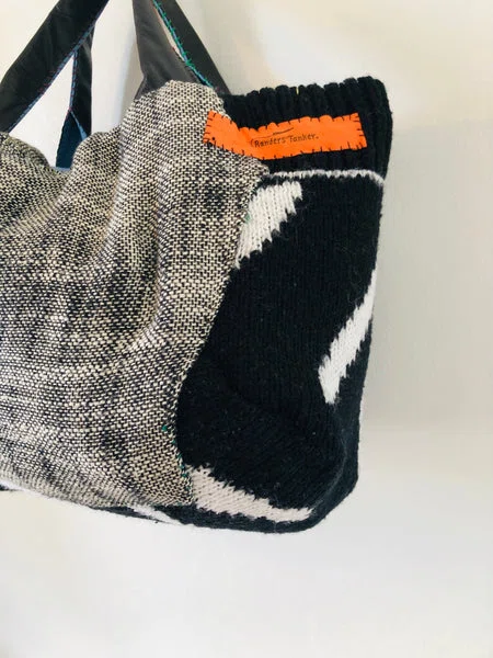Bag 手縫いのバッグ 布製 トートバッグ スローファッション ハンドメイド 2264 - Billede 5