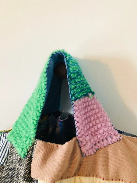 Bag 手縫いのバッグ 布製 トートバッグ スローファッション ハンドメイド 2277 - Billede 5